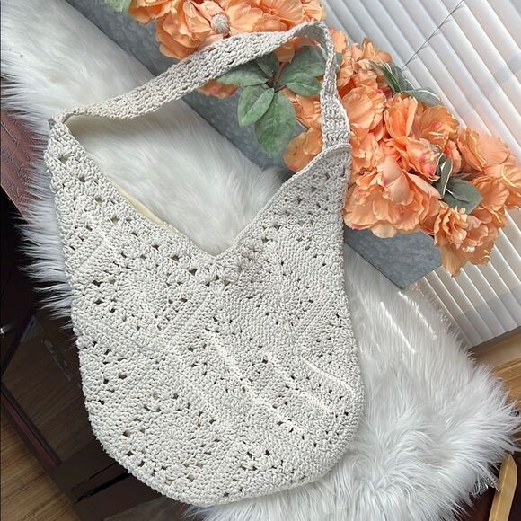 Boho Crochet Shoulder Bag - Picture 1 of 10